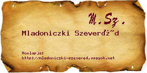 Mladoniczki Szeveréd névjegykártya